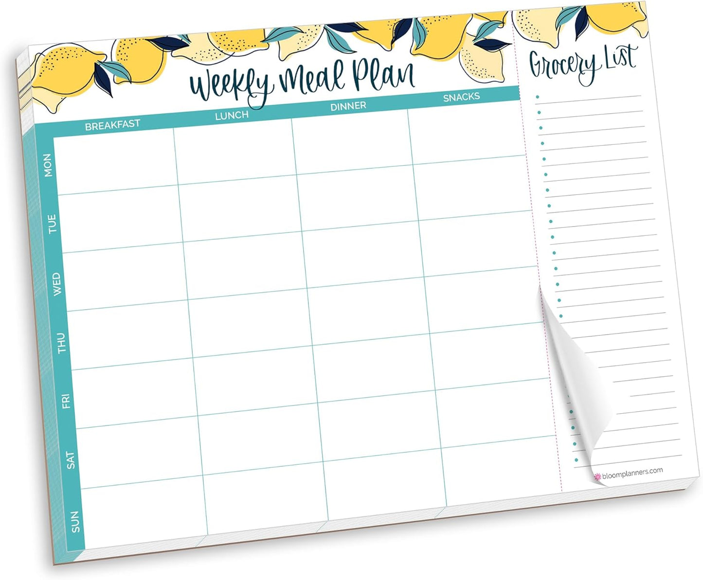 bloom daily planners Horizontal Weekly Tear-Off To Do List Planning Pad - Undated Notepad Organizer & Healthy Habit Tracker - 8.5” x 11” - Floral