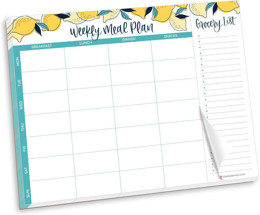 bloom daily planners Horizontal Weekly Tear-Off To Do List Planning Pad - Undated Notepad Organizer & Healthy Habit Tracker - 8.5” x 11” - Floral
