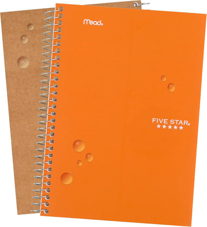 Five Star Spiral Notebook, 2 Subject, College Ruled Paper, 6" x 9.5", 80 Sheets, Blue (Color May Vary) (840029CG1)