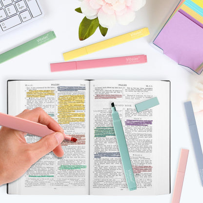 Highlighters, 8 Colors Chisel Tip Highlighters, No Bleed Bible Highlighters for Journaling Planner Notes Supplies
