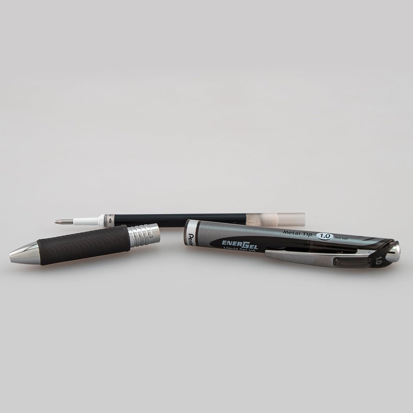 Pentel EnerGel RTX Retractable Liquid Gel Pen, (1.0mm), Bold Line, Metal Tip, Black Ink, Pack of 3 (BL80BP3A)