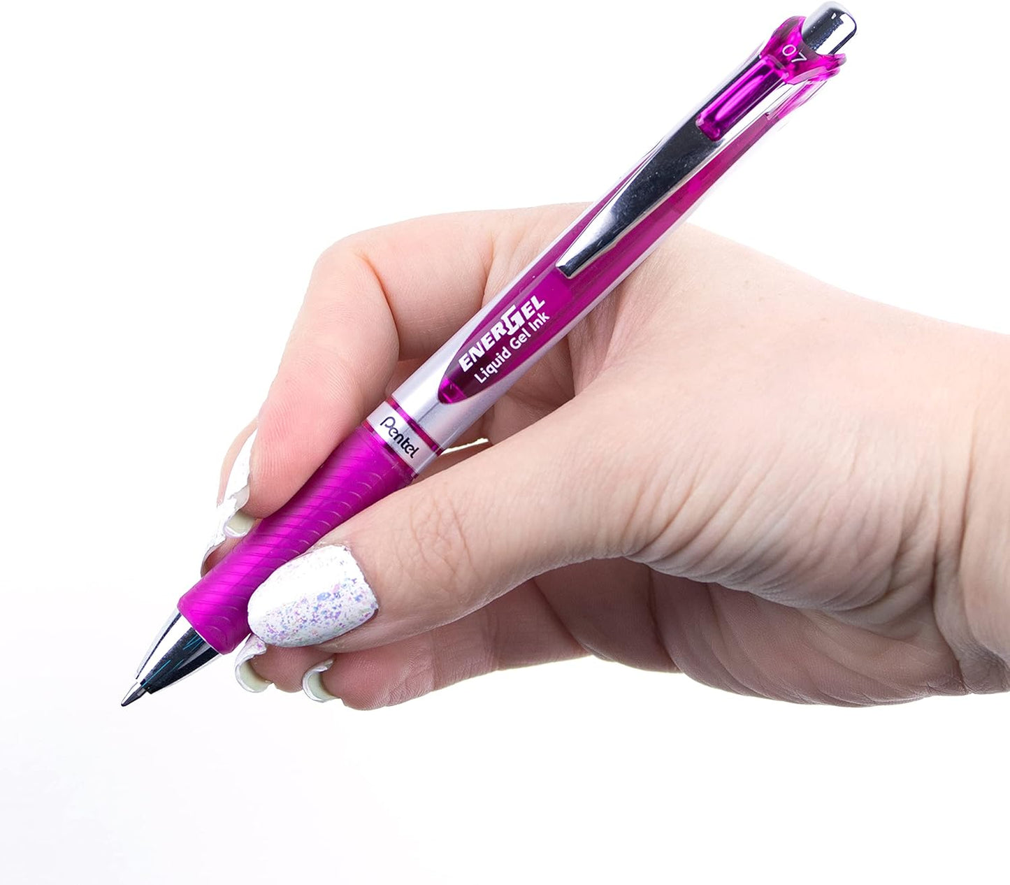 Pentel EnerGel RTX Retractable Liquid Gel Pen, (0.7mm) Medium Line, Metal Tip, Black Ink, Box of 12 (BL77-A)