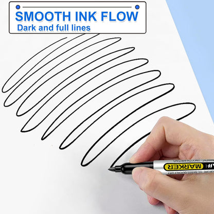 SFAIH 100 Black Permanent Markers Bulk -1s Quick Drying, Fine Point Markers for Write Mark, School, Office, Warehouse, Business, Logistics, Durable, Waterproof Ink on Paper, Plastic, Metal, Cardboard