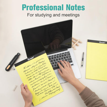 12 Pack White Legal Pads 8.5 x 11 Wide Ruled Note Pad 50 Sheets Notepads Micro Perforated Writing Pad for Work Study Daily Note Taking List