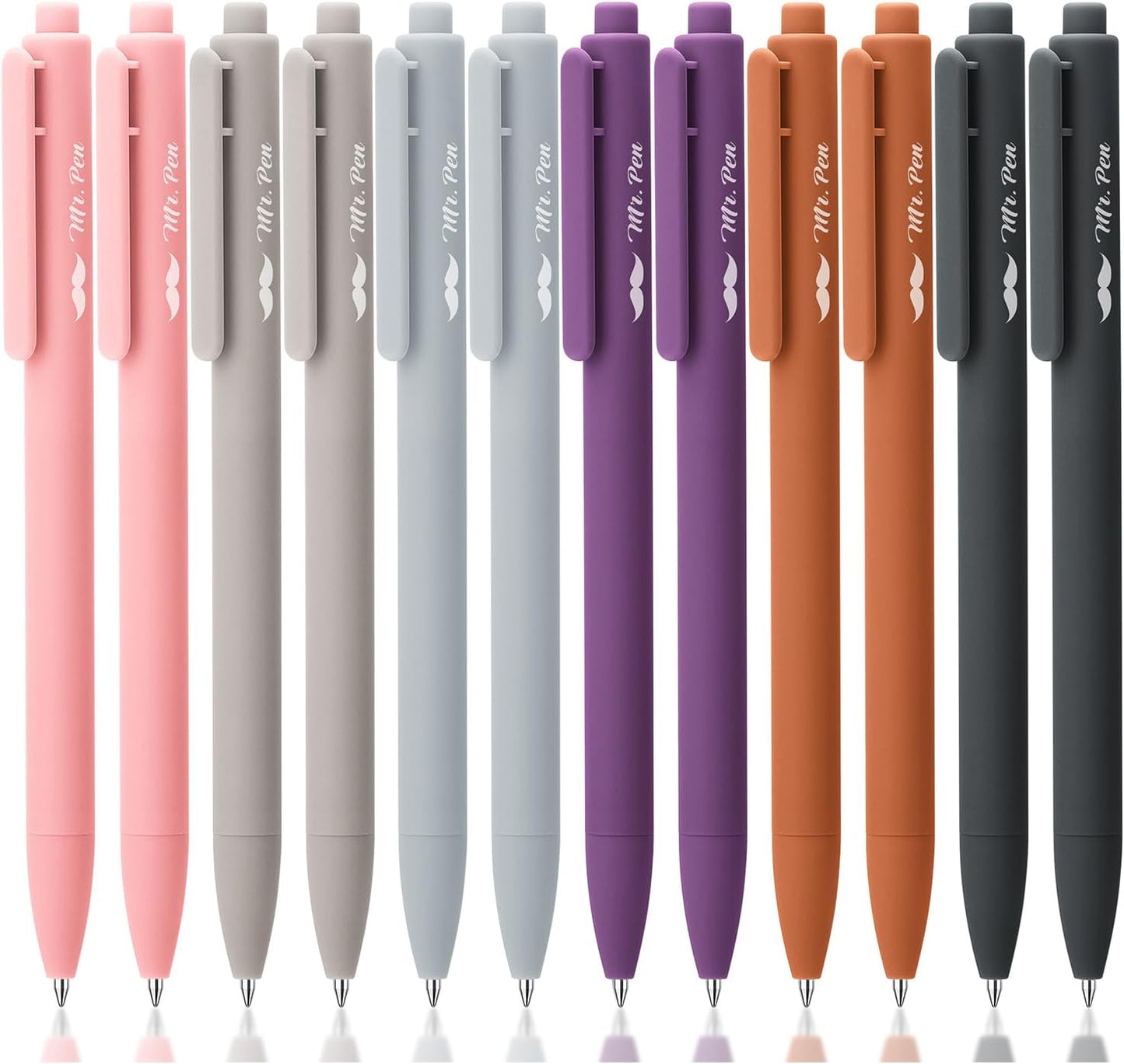 Mr. Pen- Retractable Gel Pens, 12 Pack, Colorful Ink, Fine Point 0.7mm, Fast Dry, Smooth Writing, Cute Pens for Drawing, Writing Planner and School Supplies