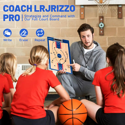 Basketball Dry Erase Coaches Clipboard, Basketball Clipboard for Coaches Double-Sided Basketball White Board for Coaches Writable and Erasable Basketball Dry Erase Board for Coaches Gift