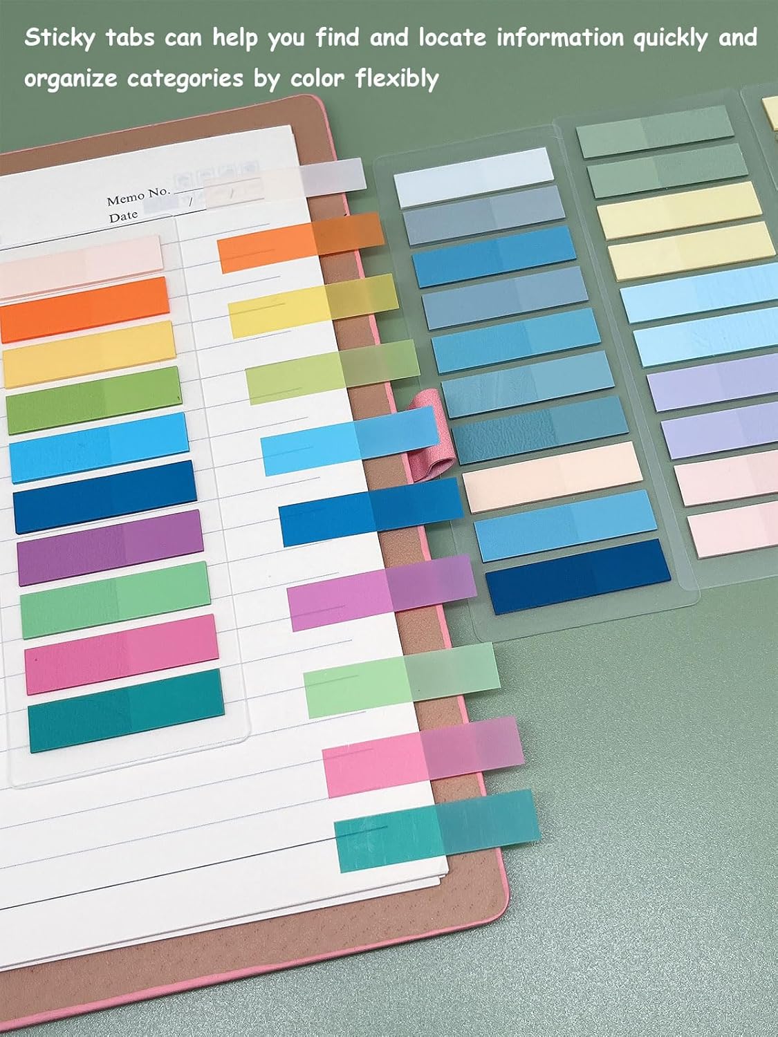 2400 Pcs Morandi Sticky Tabs, 12 Sheets Sticky Index Tabs, Book Tabs, Page Markers, Colorful Book Annotating Tabs, Page Tabs, Sticky Flags, Transparent Sticky Note Tabs, File Index Tabs with Ruler