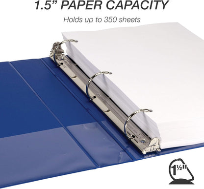Samsill Durable 4 inch 3 Ring Binder, D Ring Binder, 100% Recycled Chipboard, Black, 2 Pack
