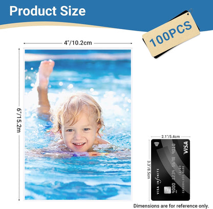 4x6 Photo Sleeves (100 Pack) – Top Loading Sheet Protectors, Archival Safe & Waterproof Plastic Photocard Sleeve, Soft Clear Sleeves for Photos, Postcards, Recipe Cards