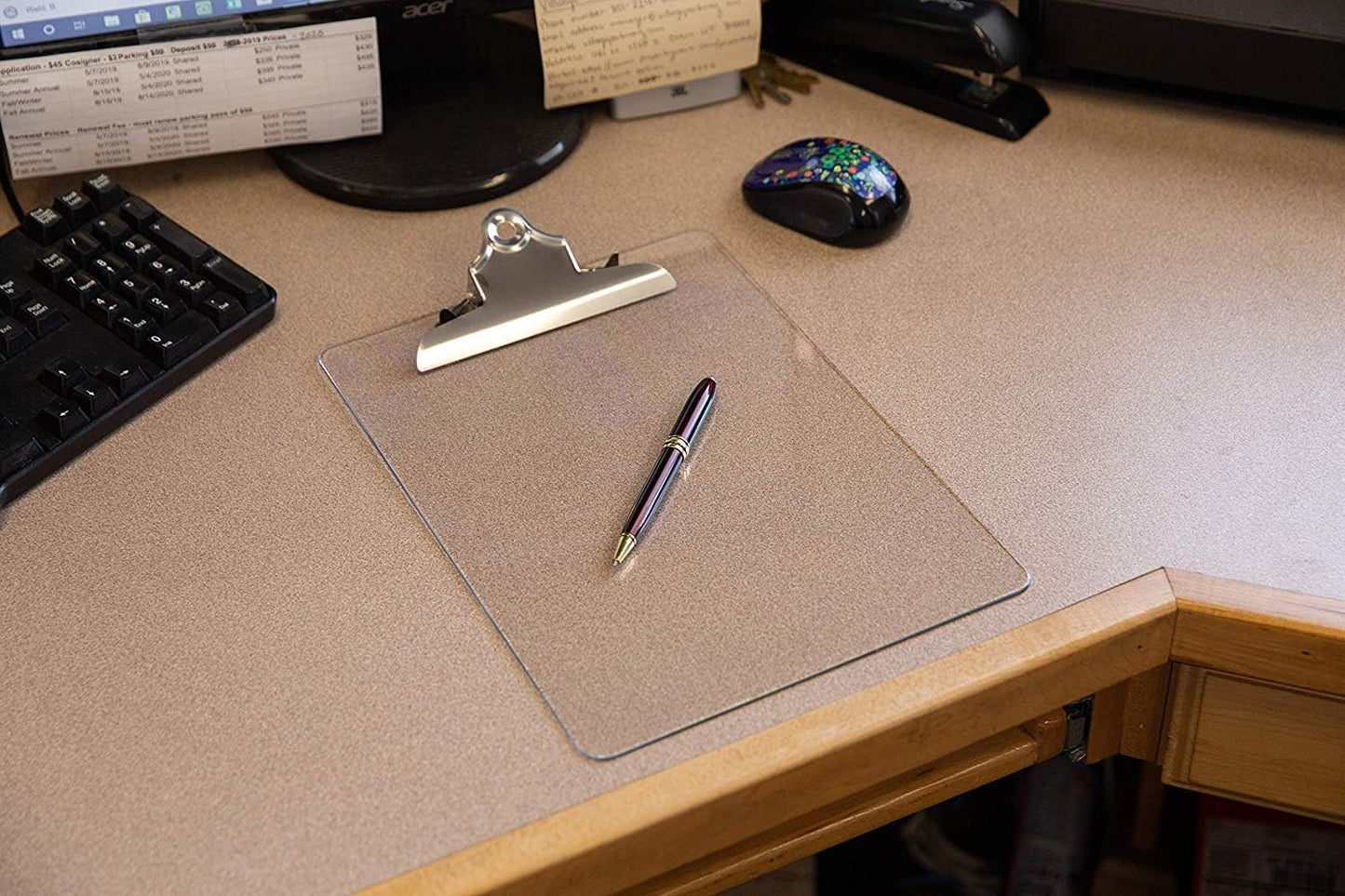 Plastic Clipboards (Set of 6) Transparent Clipboard (Clear) Strong 12.5 x 9 Inch | Holds 100 Sheets! Acrylic Clipboards with Low Profile Clip | Bulk Back to School Supplies for Teachers