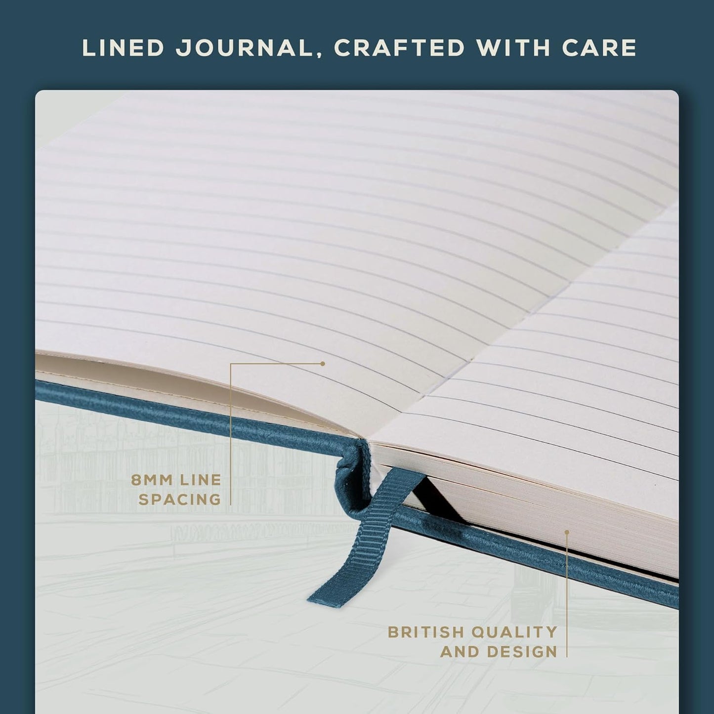 BEECHMORE BOOKS Large Lined Journal Notebook, 8.5" x 11.5" (A4) Hardcover Vegan Leather Executive Diary for Work, Thick 120gsm Paper, Lay-Flat Binding, Gift Box