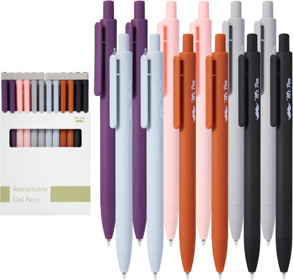 Mr. Pen- Retractable Gel Pens, 12 Pack, Colorful Ink, Fine Point 0.7mm, Fast Dry, Smooth Writing, Cute Pens for Drawing, Writing Planner and School Supplies