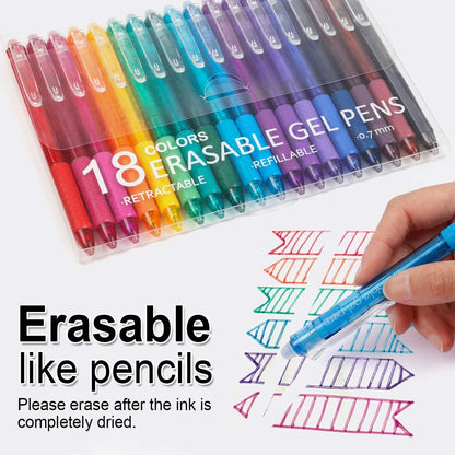 Vanstek 15 Colors Retractable Erasable Gel Pens Clicker, Fine Point(0.7), Make Mistakes Disappear, Premium Comfort Grip for Drawing Writing Planner and School Supplies