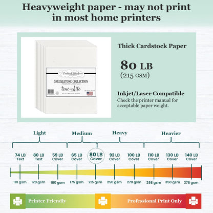 Cardstock Warehouse Speckletone Oatmeal Light Brown Card Stock Paper – 25 Sheets, 8.5 x 11", 80 lb/215 gsm – 100% Recycled, Premium Matte Finish for Cardmaking, Printing, Crafts & DIY Projects