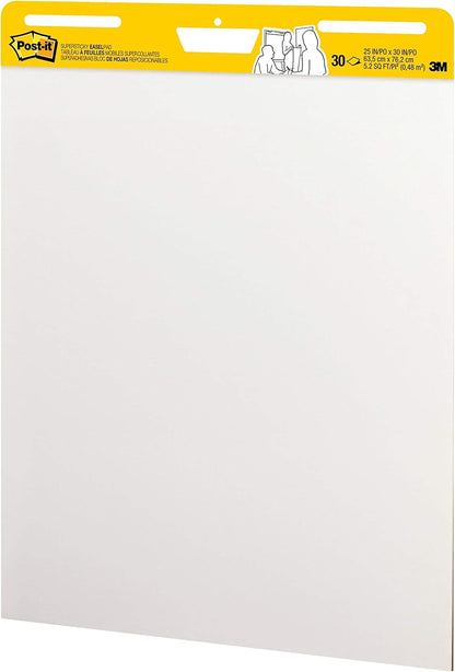Post-it Super Sticky Easel Pad, 25 in x 30 in, White, 30 Sheets/Pad, 4 Pads/Pack, Great for Virtual Teachers and Students (559 VAD 4PK)
