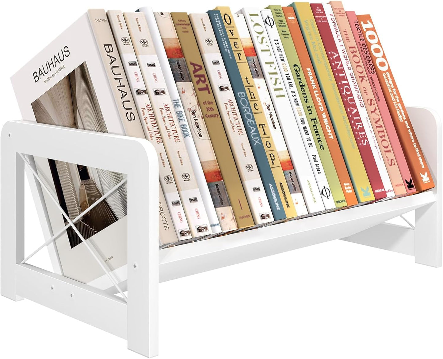 ELITEROO Desktop Bookshelf Organizer, Wood Slanted Desk Bookshelf, Small Tabletop Book Rack, Portable Mini Bookcase for Book Display, Cookbooks, Kids Reading, Office & Home Storage, Rustic Brown