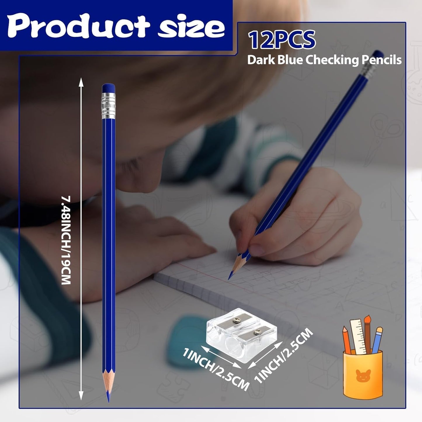 12 PCS Green Pencils with Eraser, Pre-Sharpened HB Pencils for Writing & Drawing, School Supplies for Kids Homework, Tests, Art Crafts & Teacher Grading (Green)