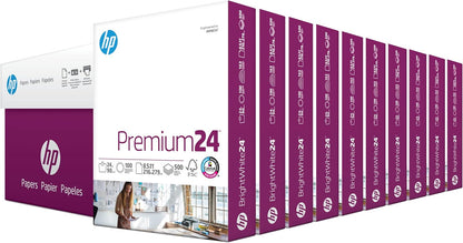 HP Printer Paper | 8.5 x 11 Paper | Premium 24 lb | 1 Ream - 500 Sheets | 100 Bright | Made in USA - FSC Certified | 112400R