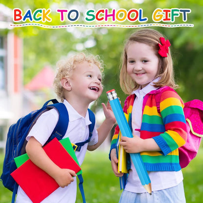 Back to School Gifts for Students 2 Pcs 16 Inch Giant Pencils Wooden Jumbo Pencils Prop Decor Funny with Cap Eraser Large Fun Novelty Gifts for Kids School Kindergarten Home Office(Orange)