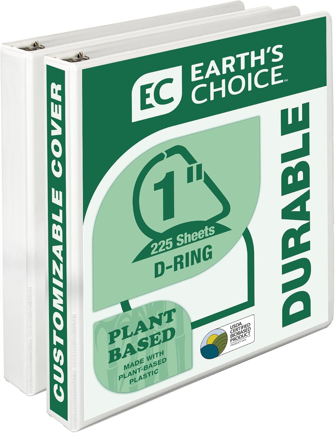 Samsill Plant-Based 3 Inch Durable D-Ring, View Binder, Eco-Friendly, USDA Certified Biobased, 4 Count, Pack of 1, Boho Assortment