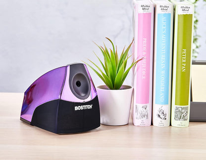 Bostitch Office Electric Pencil Sharpener for Classroom & Desk Use, Heavy-Duty Stall-Free Motor, High-Capacity Shavings Tray, Blue