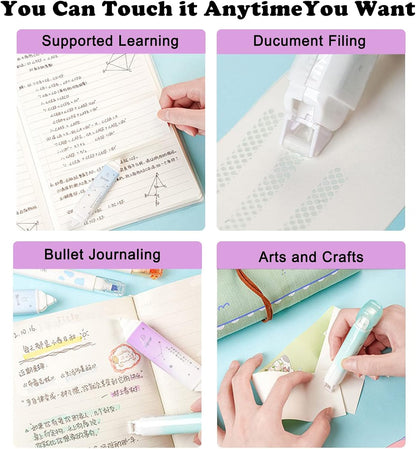 2 in 1 Correction Tape and Double Sided Tape Roller, Cute Quick Dry Japan Correction Tape, with Adhesive Tape Runner,for School Office supplies