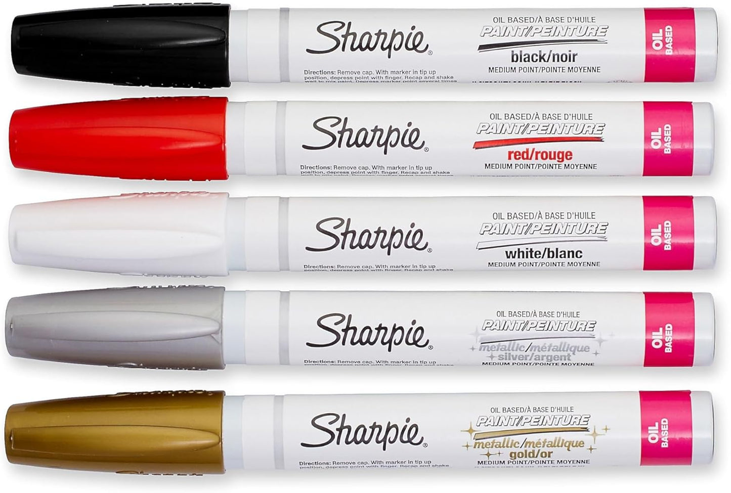 Sharpie Oil-Based Paint Markers, Fine Point, 5 Count - Great for Rock Painting