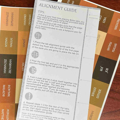 Thinkor Reposition Laminated Bible Tabs, Large Print Stickers, Easy to Read & Apply Bible Tabs for Women & Man (Earthy Brown)