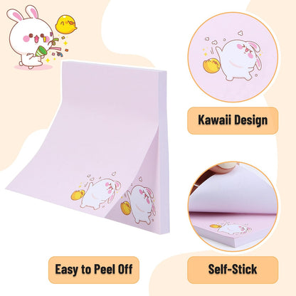Mr. Pen- Aesthetic Sticky Notes, 3"x3", 8 Pads, 400 Sheets, 4 Designs, Cute Bear Sticky Notes, Self-Stick Note Pads Aesthetic, Perfect for Office, School, Home, Study & Organization