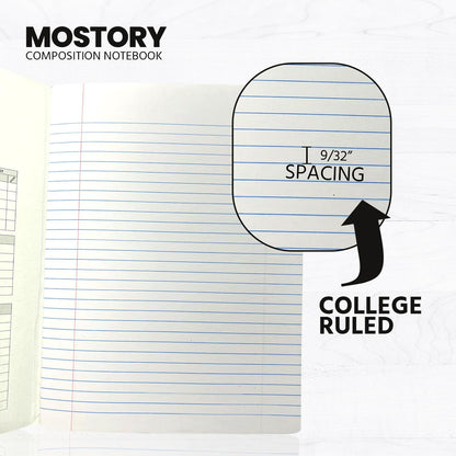 MOSTORY 50 Pack Bulk Composition Notebook - College Ruled 200 Pages (100 Sheets), Size 7.5" x 9.75", Bulk School Supplies, Office, Bulk Notebooks for School, Writing Journal Notebook with Lined Paper