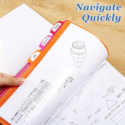 Epakh 12 Pcs Binder Dividers for 3 Rings Binders Index Dividers with Two Clear Pockets Plastics Sheets Protectors with Tab Labels for School Office Organization (Morandi)