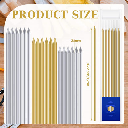 Spakon 60 Pcs 2.8mm Lead Refill Carpenter Construction Pencils Marker Lead Refills Dry Mechanical Woodworking Pencil Tools for Writing Drawing Drafting (Black)