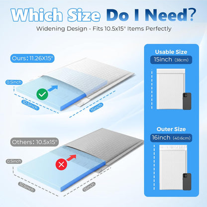 Metronic Bubble Mailers 8.5x12" 40 Pack Black Padded Envelopes Usable Size 8.5 x 11" Strong Adhesion Bubble Envelopes Medium Mailing Envelopes Bubble Padded for Small Business Shipping Books Clothes