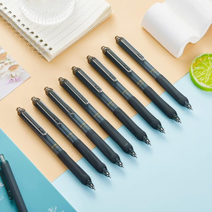 ParKoo Gel Pens Quick Dry Ink Fine Point 0.5mm, Retractable Rolling Ball 6 Black/6 Blue Ink Pen, Click Silent Pens Set for Journaling Notetaking Drawing Sketching Smooth Writing Non Bleed 12pcs