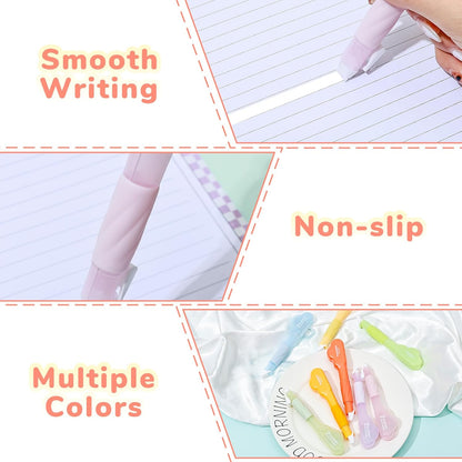 Temiary 4 Pack Correction Tape Pen, 0.27 in x 78.7 Ft White Smooth Pull Out Tape Pens for Writing, Tear Resistant Easy to Use Applicator for Instant Corrections School Office Supplies (Morandi)