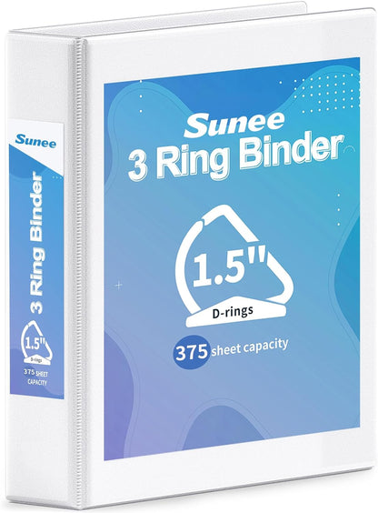 SUNEE 3 Ring Binder 2 Inch, Clear View Binder Three Ring PVC-Free (Fit 8.5x11 Inches) for School or Office Supplies, Light Purple, 1 Pack