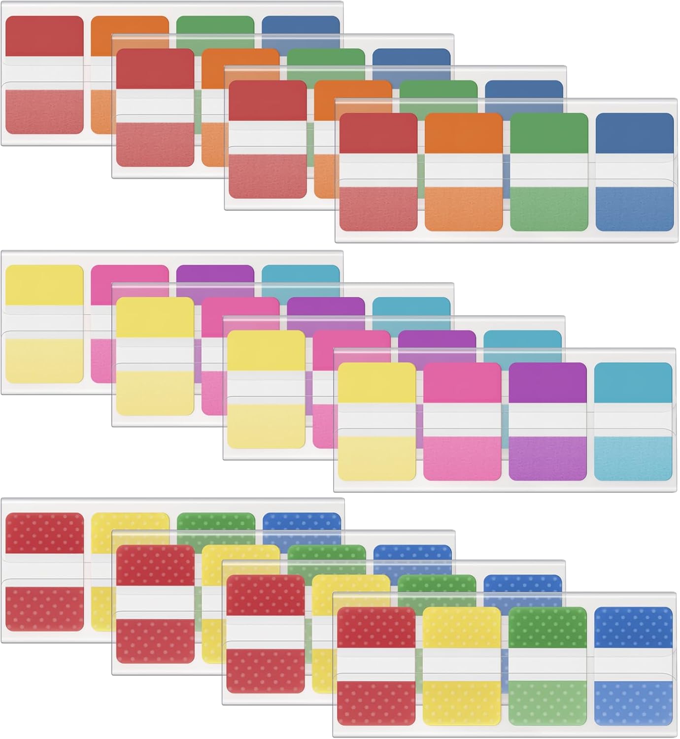 KICNIC Sticky Index Tabs 480 Pieces, 1 Inch Divider Tabs Stick On, Page Marker Bookmark, Write Tab Flags Self Adhesive, 6 Dispensers, 20 Pcs/Color