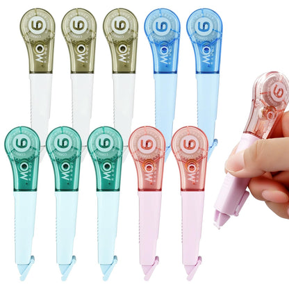 10 Pcs Correction Tape for Instant Error Fixing, Easy-to-Use Pen-Style Applicator, 1/5 Inch x 236 Inches, Aesthetic Office & School Supplies