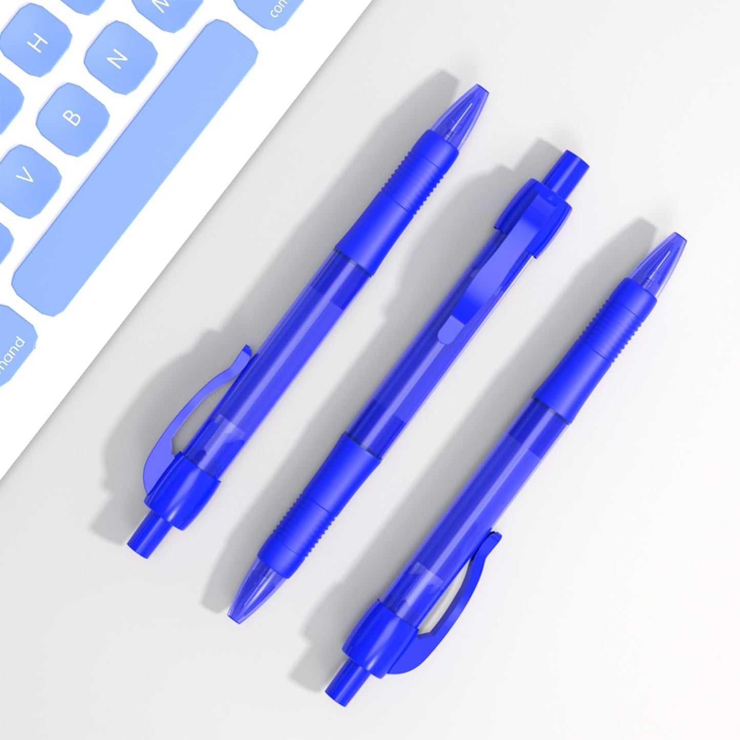 deegtran Pens Bulk, 30 Pack No Bleed Black Ink Click Pens with Soft Grip, Wholesale Retractable Ballpoint Pens for Office School, Medium Point Smooth 1.0MM