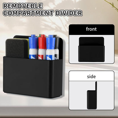 Camelmother 2Magnetic Marker Holder For Whiteboard Dry Erase Marker Holder For Office Refrigerator Fridge Classroom Must (black)