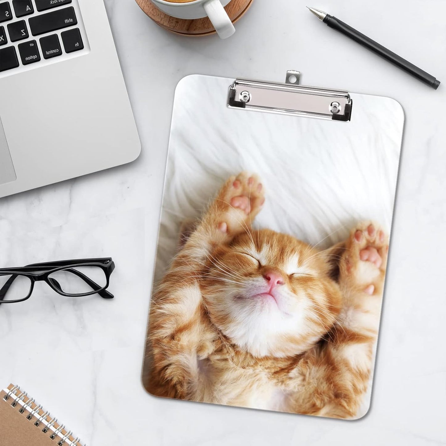 Hongri Plastic Cute Clipboard, Letter Size for Students, Teacher, Woman and Kids, Low Profile Clip, Decorative Pattern, Size 9 x 12.5 in, Dream Marble