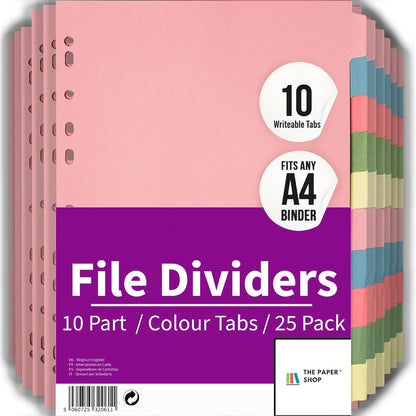 10 Tab Dividers for 3 Ring Binder – 10 Dividers Set with Tabs, Perfect for Organizing Documents, Binder Tab Dividers for Easy Filing