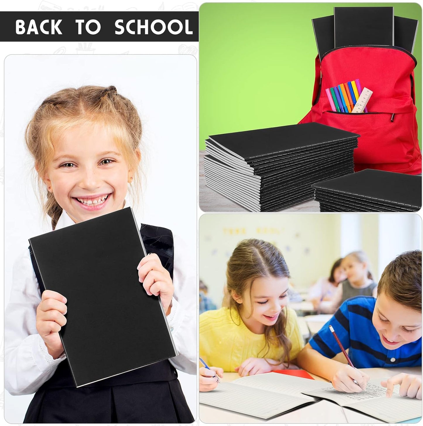 Handepo 100 Pack A5 Composition Notebooks 72 Pages/36 Sheets Ruled Lined Composition Kraft Notebooks Bulk Soft Cover Journals Travel Memo for Students Classroom Office Supplies(a5, Colourful)