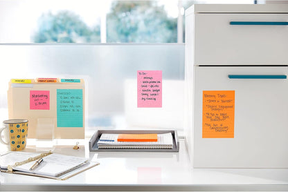 Post-it Super Sticky Notes, 15 Sticky Note Pads, Multi-Size., School Supplies, Office Products, 2X the Sticking Power, Supernova Neons Collection