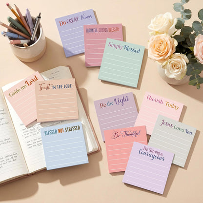 Yinder 48 Pcs Inspirational Sticky Notes Cute Motivational Sticky Notes Pad End of Year Employee Appreciation Gifts Bulk for Teacher Nurse Coworkers Office Supplies 3 x 3'' (Thank You,Dark Color)