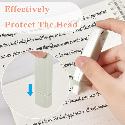 Temiary 6Pcs Mini White Correction Tapes, Quick Dry Smooth Pull Out for Writing, Aesthetic Cute Correction Tape Set Easy To Use for Students School Office Supplies (Green)