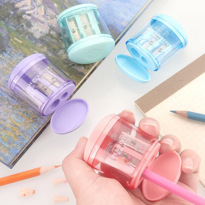 Tamaki 4 Pack Pencil Sharpeners Manual Dual Holes Compact Colored Handheld Pencil Sharpener for Kids, School, Office