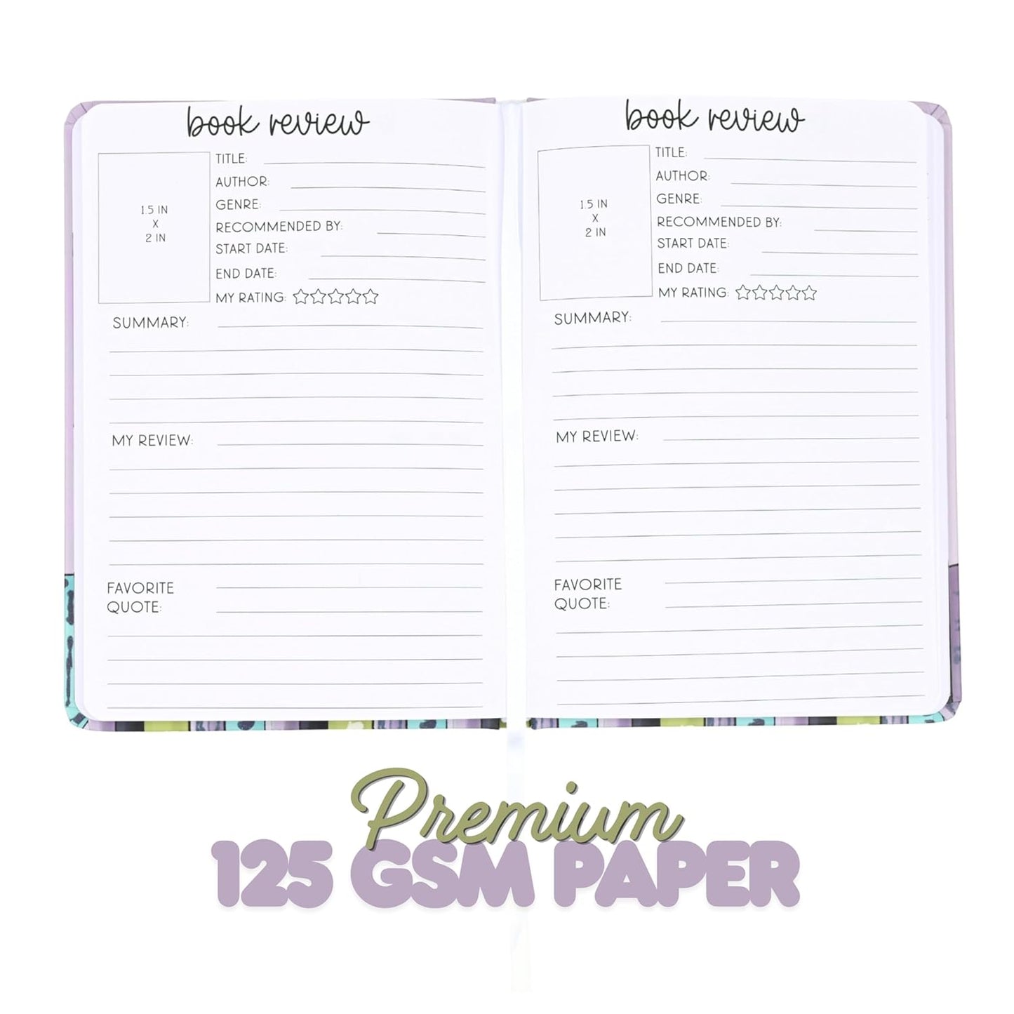kellofaplan Reading Journal Book Review Notebook, A5 Size, Book Bound, 124 Premium Sheets, 80lb Paper, Personal Reading Tracker with Space for Titles, Ratings, Quotes, Reflections