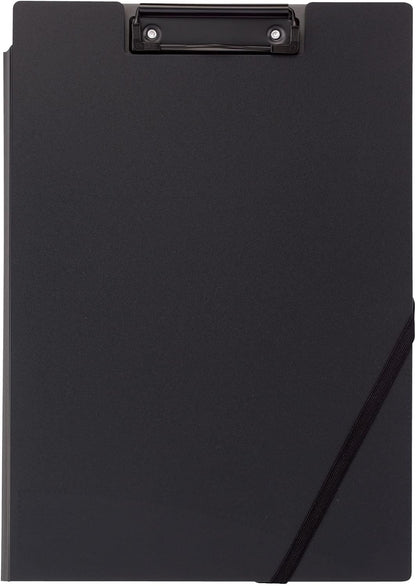 Kokuyo Clipboard Folder, Black A4 Foldable Clipboard Folio with Clip. 360 Degree Binder Clipboard with Elastic Band, File Cover Work Folder Clipboards with Pen Slot. Japan Import (Joha-MC50D)