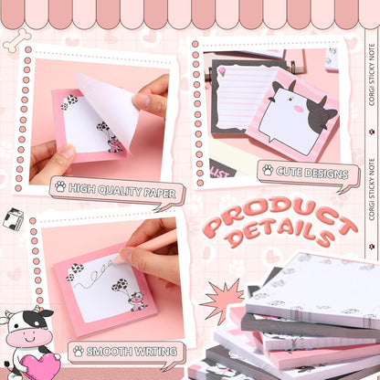 9 Pads Wildflower Sticky Notes 3x3 Inch Cute Self Stick Notepads Notes Adhesive Memo Pad Office Decor Gifts for Students School Teacher Meeting Office Supplies